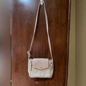 Cream Crossbody Bag with Front Flap - Minimal Everyday Style